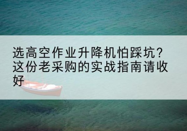 上蔡高空作业升降机厂家推荐-选高空作业升降机怕踩坑？这份老采购的实战指南请收好