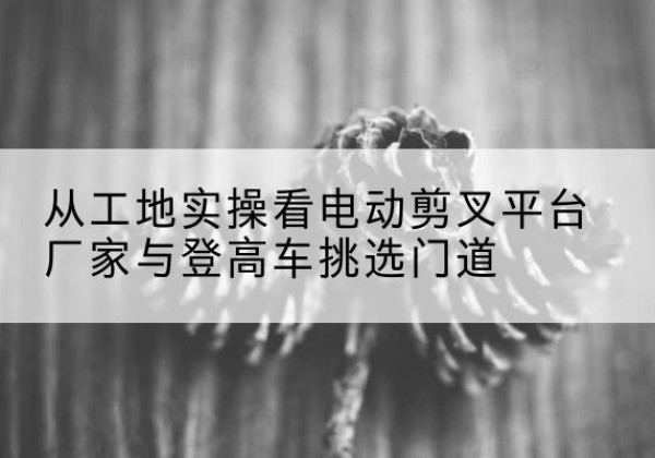 上蔡电动剪叉升降平台厂家-从工地实操看电动剪叉平台厂家与登高车挑选门道